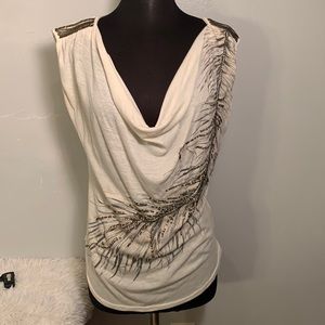 Miss Me beaded feather Top